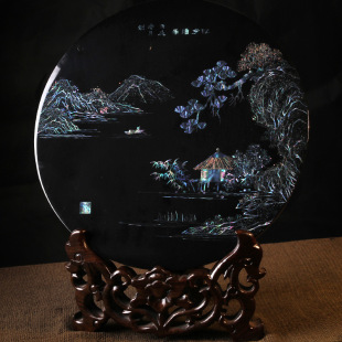 Yangzhou Lacquerware Point Snail 28 Round Chinoiserie Table Screen Ornaments Furniture Decoration Crafts Entrance Hall Entrance Bogu Rack