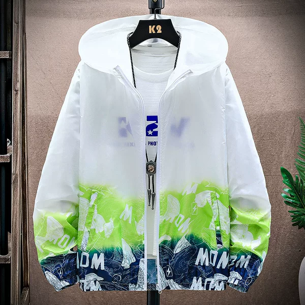 New Sun Protection Clothing for Men, Summer Skin Clothing, Fashionable Splicing, Breathable Men's Sun Protection Clothing, Fishing Jacket