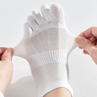 Choice cross-border five-finger socks summer mesh socks cotton socks toe socks men's solid color socks sweat absorbent breathable