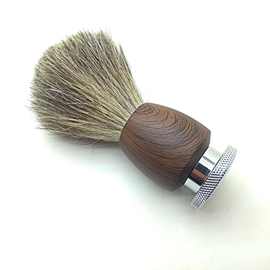 合金仿木纹手柄胡须刷打泡刷脸面清洁刷剃须刷理发师剃须前胡须膏