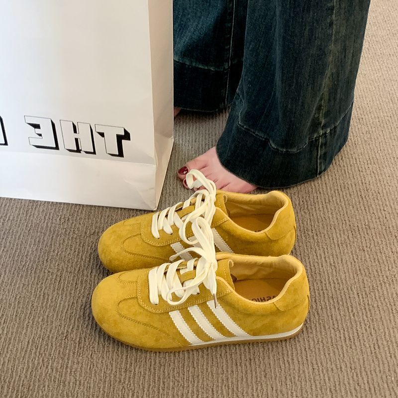 德训鞋女鞋2025春秋新款平底百搭小白阿甘鞋轻便运动休闲板鞋