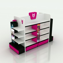 定制高端商场商品展示柜台跨境化妆品样品陈列展示柜台异形柜定制