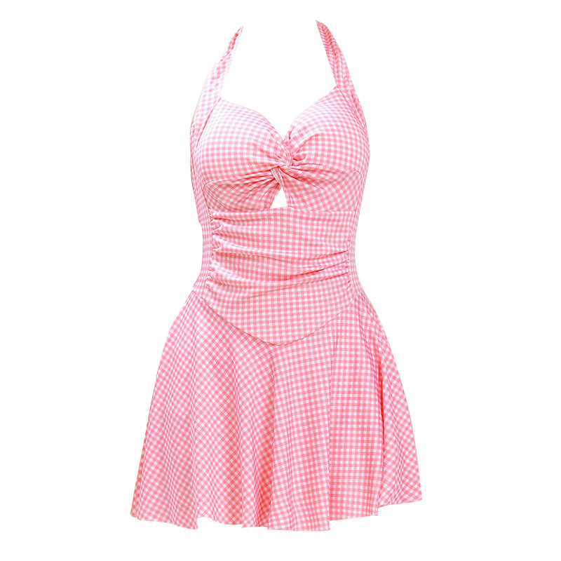 Traje de baño de las mujeres al por mayor nueva falda de una pieza adelgazante sexy traje de baño a cuadros moda Slim traje de baño al por mayor