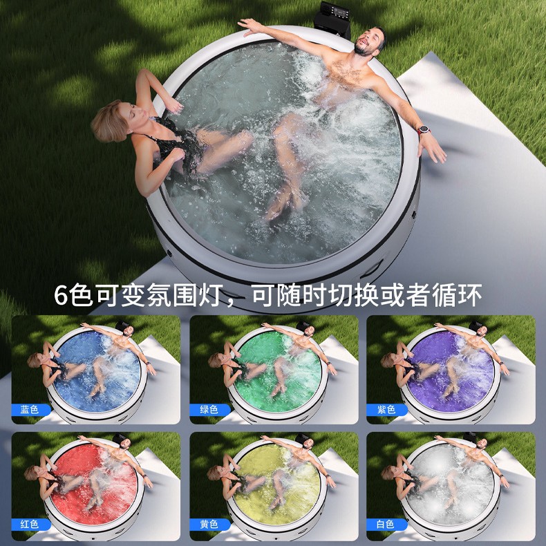 インフレータブルスパマッサージバスタブホームインフレータブルスイミングプールマッサージバブルプールバスバケツ大人折りたたみスパプール
