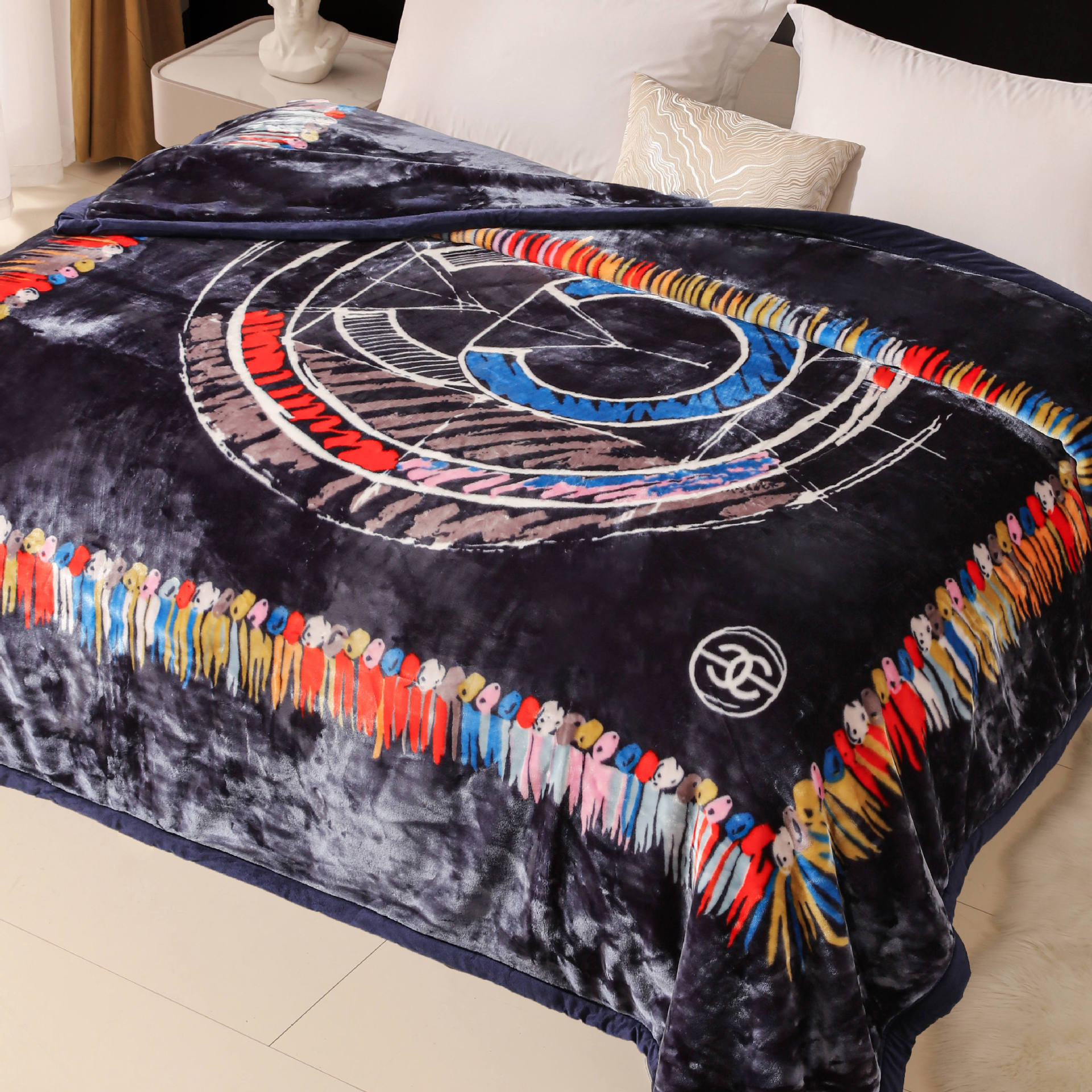 Nueva franela de leche gruesa de comercio exterior, manta de impresión cálida y agradable para la piel en invierno, manta de sofá, manta transfronteriza