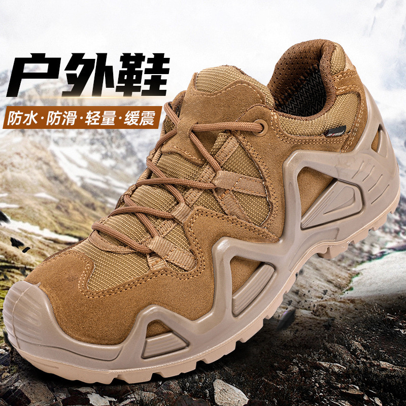 Cross-Border Cs Special Forces Training Boots Hiking Shoes Men's Field Waterproof Non-Slip Cowhide Hiking Shoes Climbing Shoes Breathable
