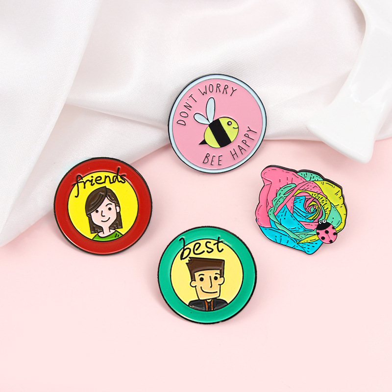 Cartoon fashionable badge for boys and girls for friend
