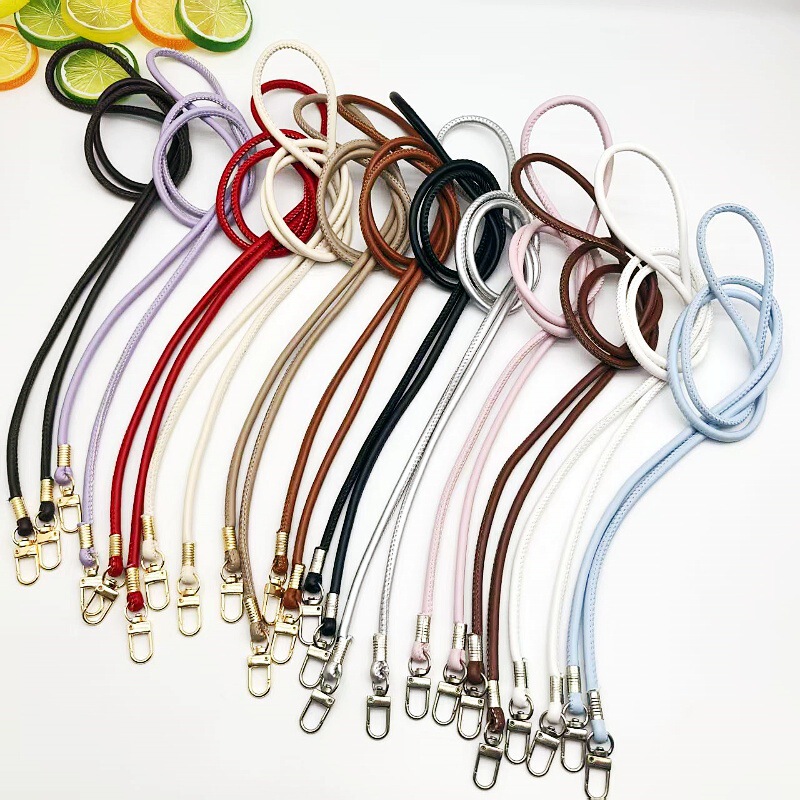 Handmade Round Leather Rope Crossbody Bag with Woven Bag Shoulder Bag for Women Replacement Strap Mobile Phone Lanyard Shoulder Strap Accessories Wholesale