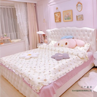 French Light Luxury Princess Bed Cream Button Simple Modern Fabric Bed Nordic Solid Wood Soft Package Master Bedroom Wedding Bed Large Bed