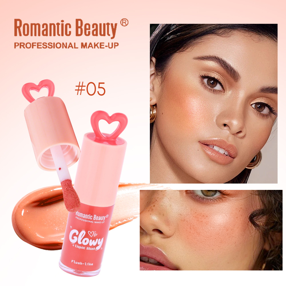 Cross-border Love Liquid Blush Natural Color Durable Carmine Brown No es fácil de quitar el maquillaje, mejora de la apariencia, blush rosa suave
