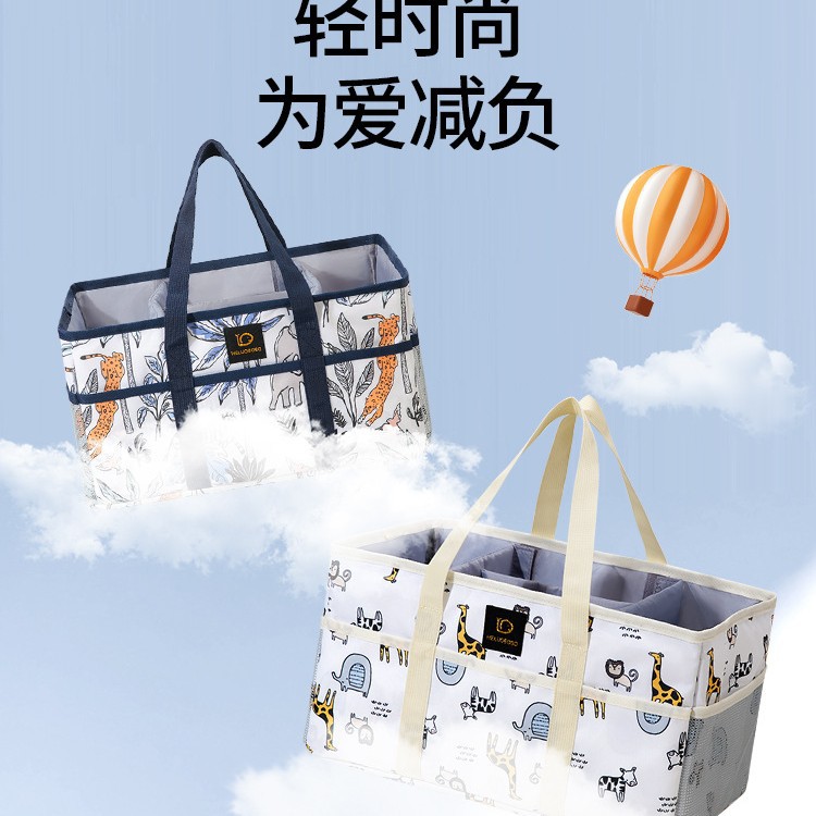 Large-Capacity Portable Mommy Bag with Multi-Functional Compartments, Portable and Washable Baby Product Storage Bag with Washable Design