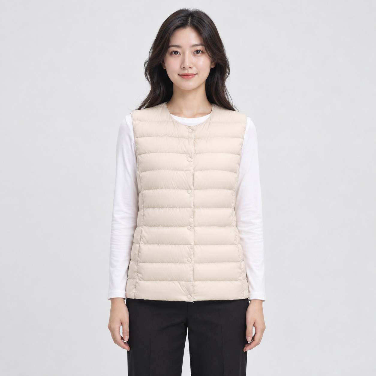 Pinghu Chi New Women's New National Standard 90 down New Women's Round Neck V Neck Lightweight down Jacket Vest down Vest
