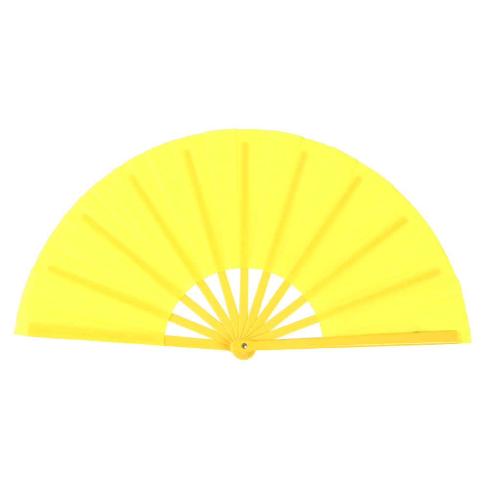 Fabricante Tai Chi Kung Fu Fan Plaza Artes marciales Performance Ventilador plegable de plástico Ventilador de viento chino rojo