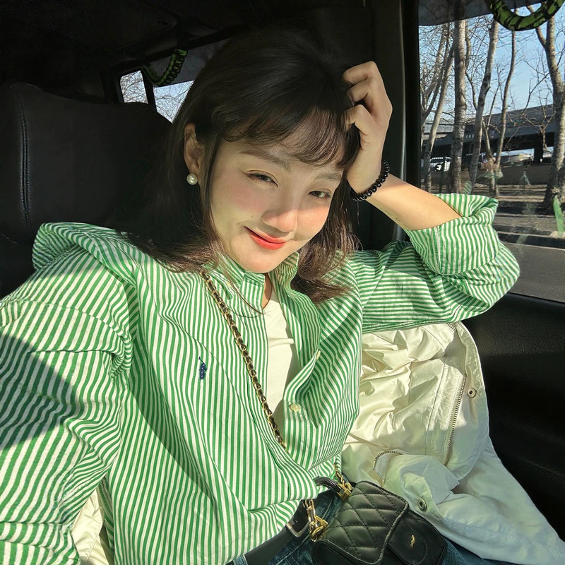 Scanable Qr Code Rl Ralph Striped Shirt with Pony Logo Embroidery, Loose Casual Button-Up Cardigan, Unisex Style Scanable Qr Code Rl Ralph Striped Shirt with Pony Logo Embroidery, Loose Casual Button-Up Cardigan, Unisex Style