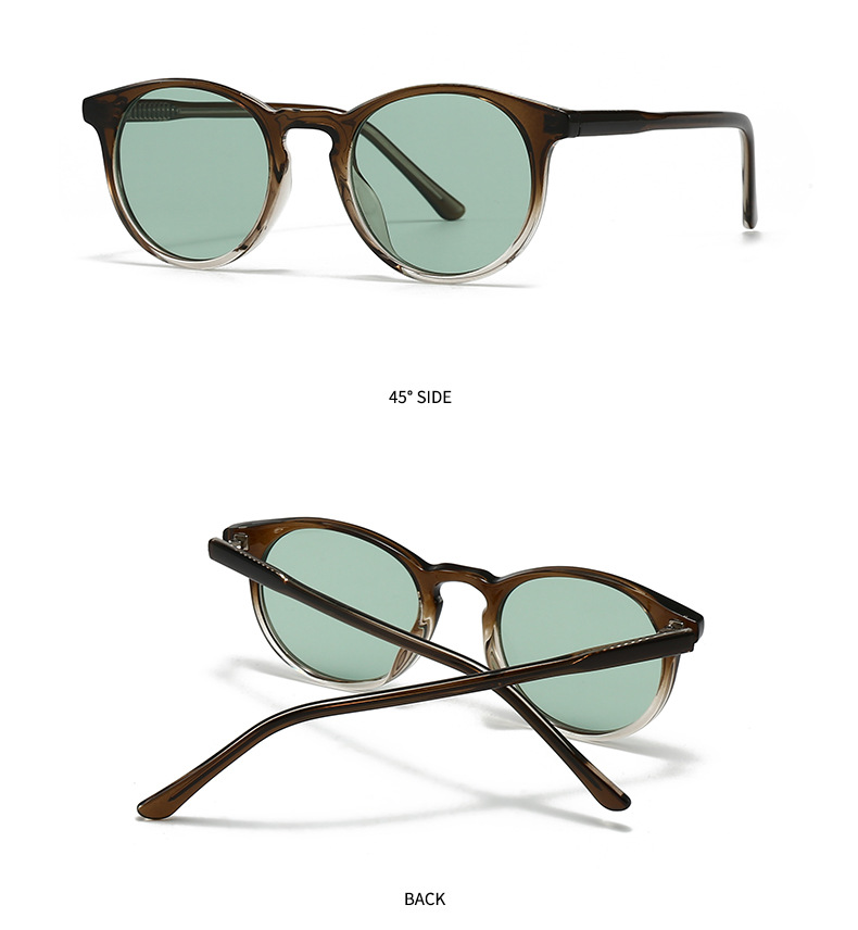Casual Simple Style Streetwear Solid Color UV400 Protection Resin Round Frame Full Frame Women's Sunglasses display picture 6