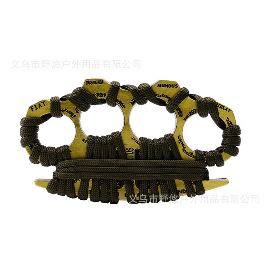 Large Thickeneded Tiger Rope Iron Fist Self-Defense Four-Finger Hand Buckle Boxing Martial Arts Supplies Window Breaker Self-Defense Boxing Buckle