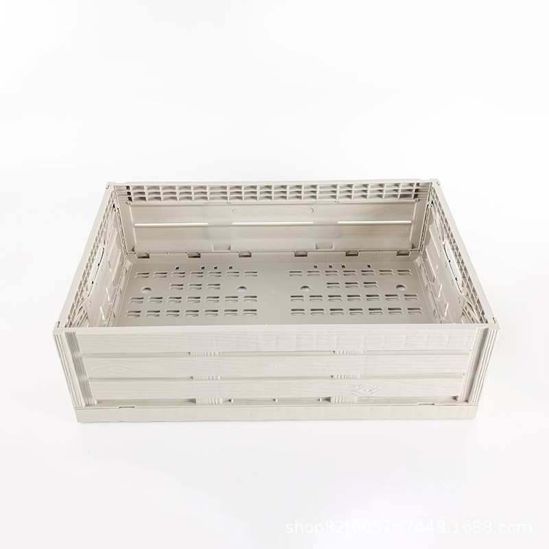 塑料周转箱仿木纹折叠收纳箱蔬菜水果专用箱超市周转箱