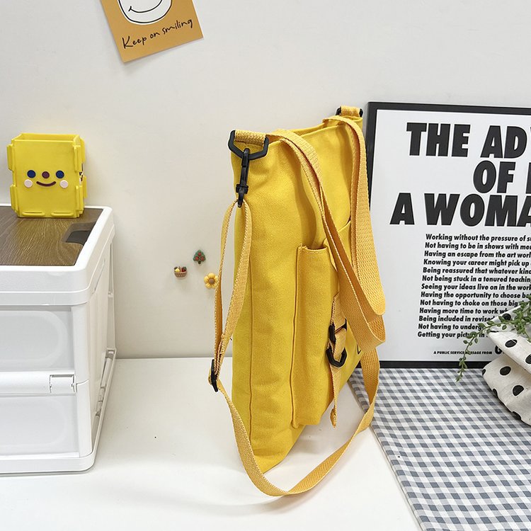 Large-capacity women's bag manufacturer in stock, fashionable Korean-style single-shoulder canvas bag, ins, high school and college students' hand-held tutorial bag undefined