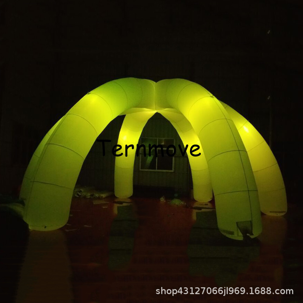 户外充气遮阳篷便携式汽车摊位帐篷充气6脚四角广告灯光4脚帐篷