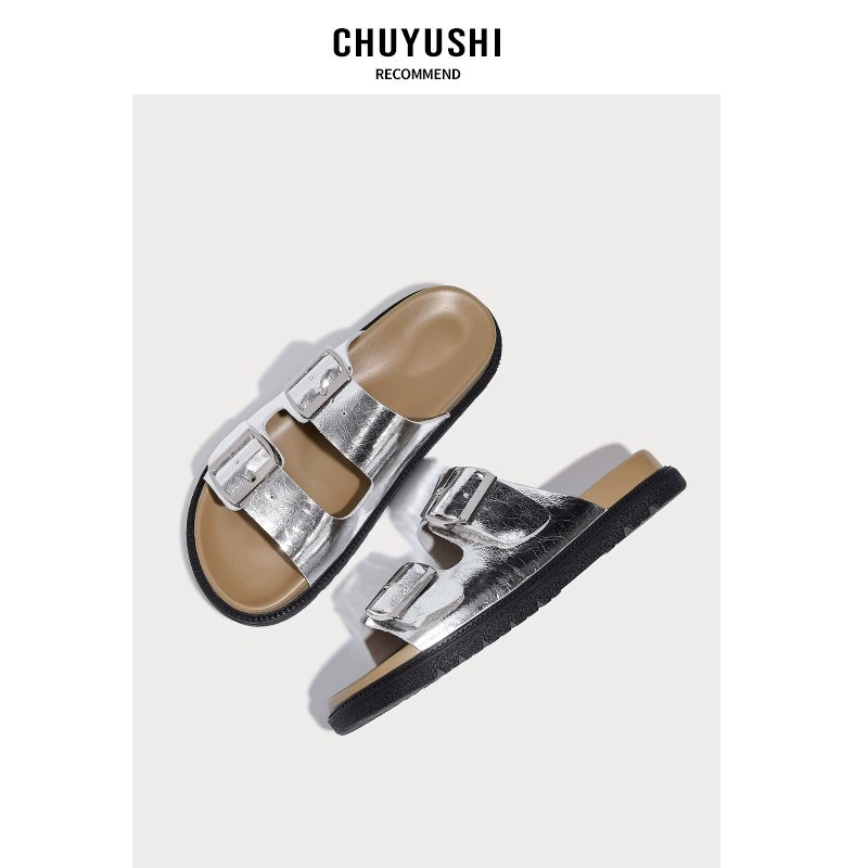 Summer retro slippers, (Physicals), genuine leather