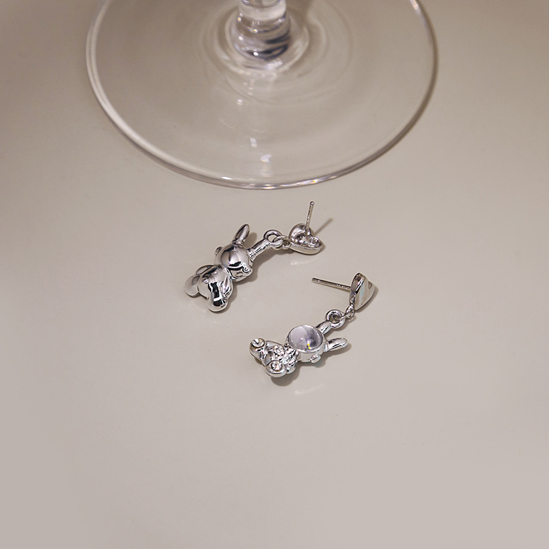 Drop Earrings Classification 1 Pair Quantity Daily, Street Occasion 1 Pair Casual Classic Style Star Moon Plating Inlay Alloy Moonstone Drop Earrings