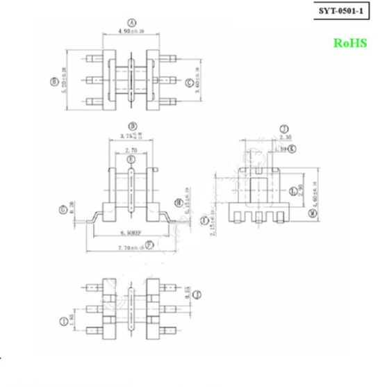 EE5变压器骨架EE5双槽骨架可配套磁芯