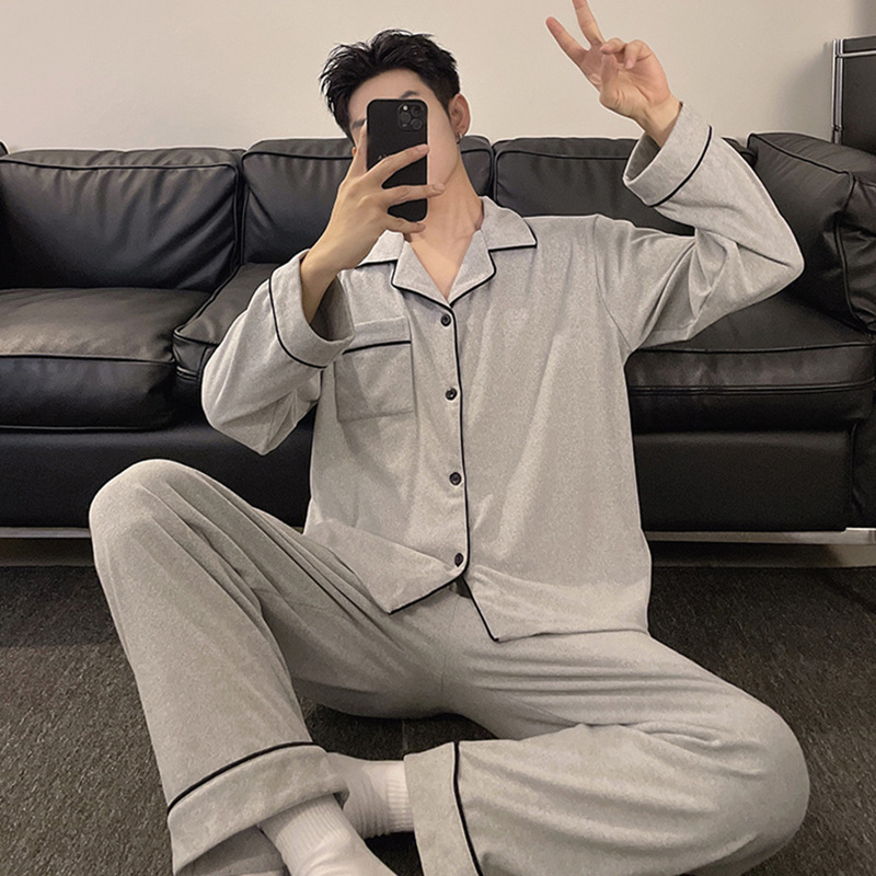 Pijamas de terciopelo para hombres primavera y otoño invierno mangas largas 2025 nuevo terciopelo de coral grueso terciopelo molido conjunto de ropa para el hogar