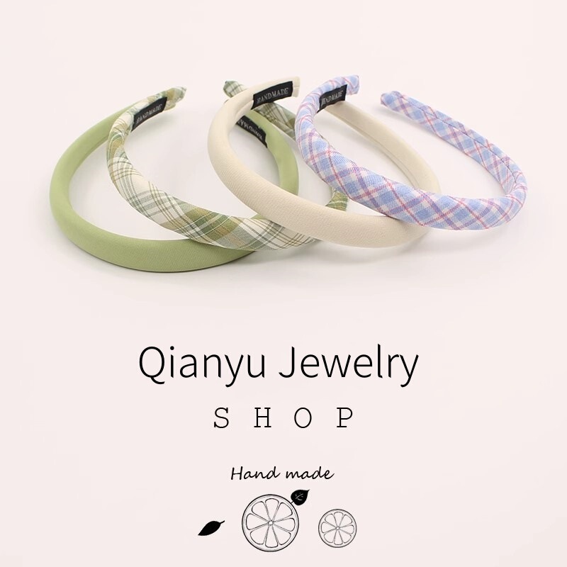 Spring and Summer New Style Hair Hoop Plaid Headband Pure Color Hairpin Retro French Popular ins Korean Sweet Elegant Hair Hole Spring and Summer New Style Hair Hoop Plaid Headband Pure Color Hairpin Retro French Popular ins Korean Sweet Elegant Hair Hole