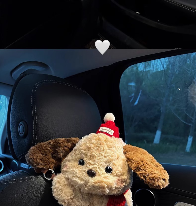Car Tissue Box Creative Cute Puppy Decoration Paper Box Car Hanging Car Tissue Bag Car Paper Box