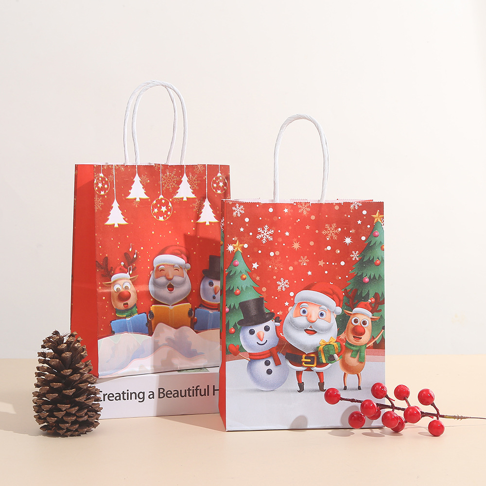 22g Weight Christmas Nordic Style Modern Style Santa Claus Snowman Kraft Paper Party Festival Gift Wrapping Supplies Gift Bags