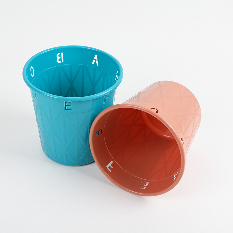 Factory Direct supply household storage basket color plastic trash can 2 yuan 3 yuan store supply 72022 trash can Wholesale