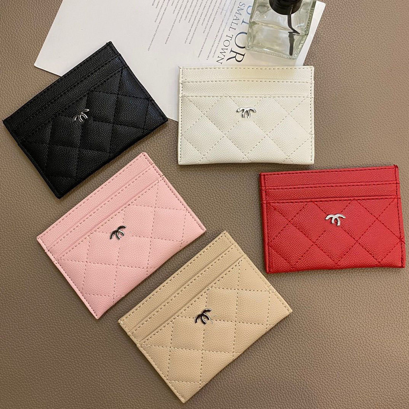 Factory Direct Sale of Small Chanel-Style Card Holder, Chanel-Style Caviar Designer Id Holder with Multiple Card Slots and Coin Purse Factory Direct Sale of Small Chanel-Style Card Holder, Chanel-Style Caviar Designer Id Holder with Multiple Card Slots and Coin Purse