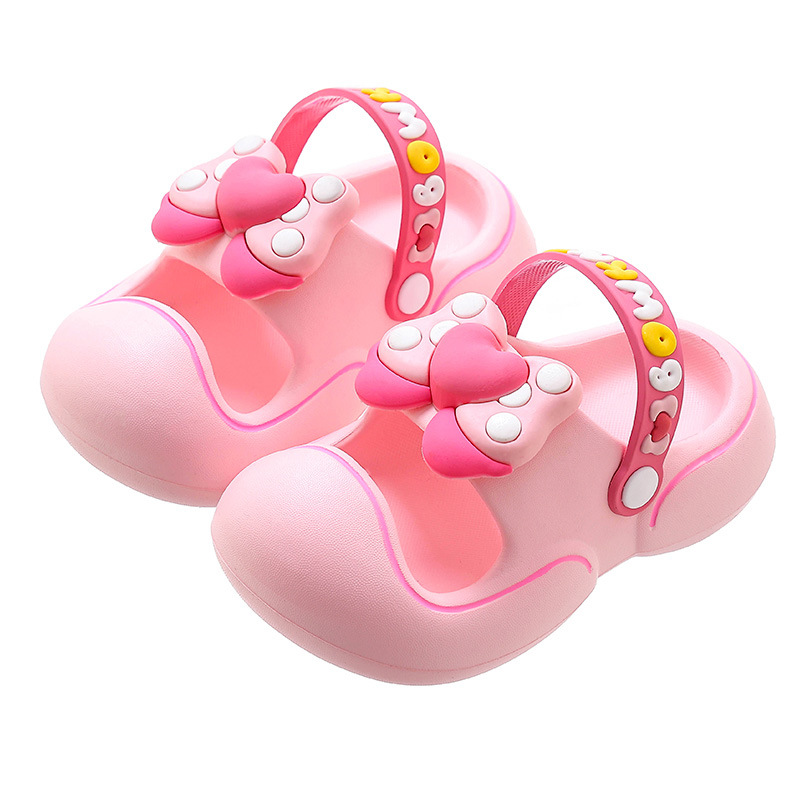 Zapatillas infantiles princesa viento fuera antideslizante agujero de fondo suave zapatos de arco para niñas zapatos de cabeza de bebé niños