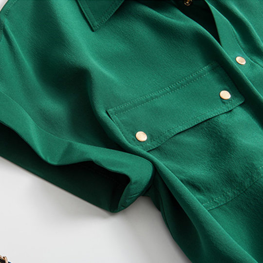 2023 New Summer Lapel Elegant Design Hong Kong Style Retro Top Design Women's Short Sleeve Curl Shirt