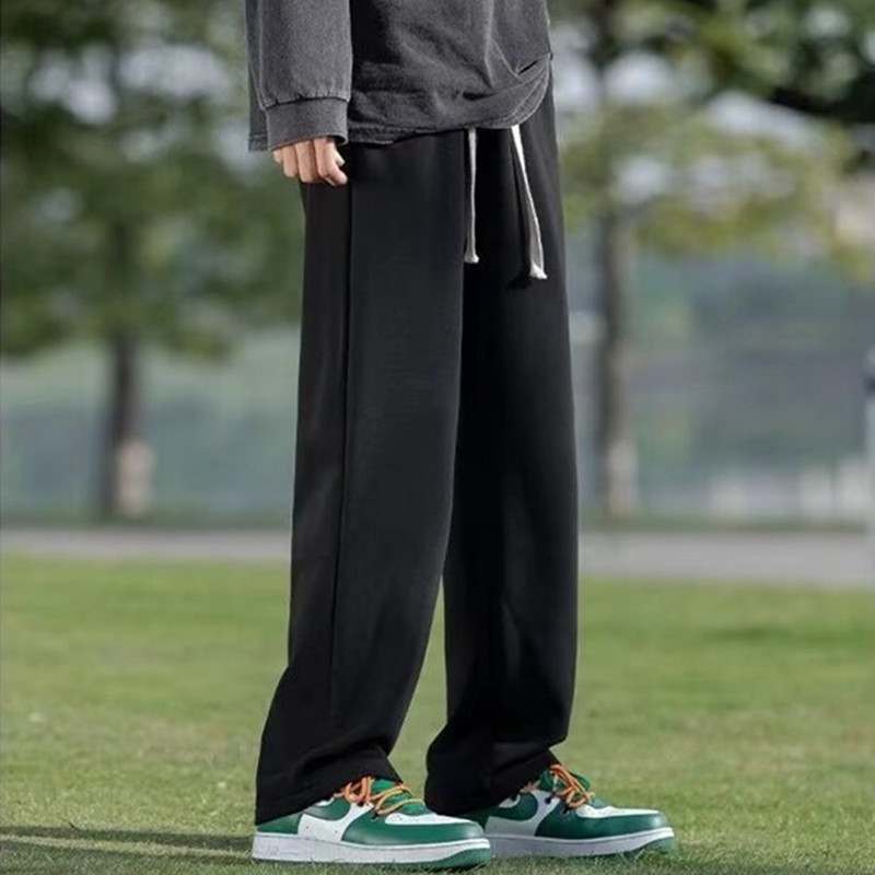 Draping pants men's spring and autumn fashion brand sweatpants plus size loose straight wide leg sports 2024 new casual trousers