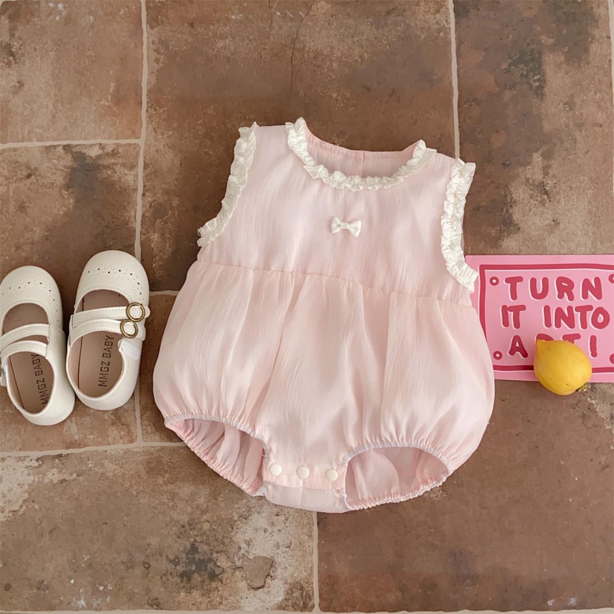 2025 verano nuevo estilo femenino tesoro princesa linda novia clase A bebé ligero sin mangas triángulo mampara abrigo de pedo