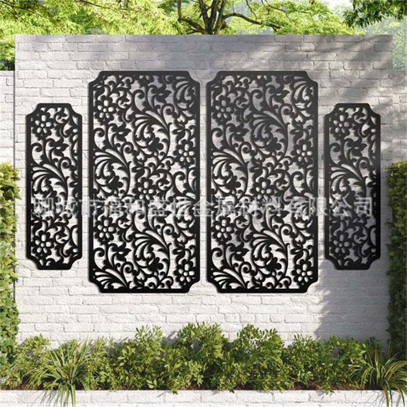 Laser Cutting Galvanized Sheet Fence Hollow Door Panel Privacy Guardrail Villa Balcony Railing Indoor Cutting Screen