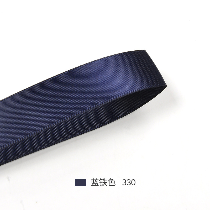 Cinta de regalo de gran venta de Yao Ming, cinta de embalaje de lazo de 16 mm, correa azul oscuro, cinta de satén lisa individual.