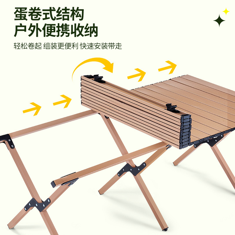Benefit Outdoor Folding Table and Chairs Carbon Steel Waffle Table Camping Table Portable Aluminum Alloy Outdoor Table