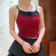 [presale] Spring/Summer 2025 Contrast Color Fake Two Slim Fit Short Fashion Outer Wear Knitted Sling 25110