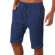 European and American Amazon wish Foreign Trade Men's Loose Cotton and Linen Drawstring Pants Solid Color Casual Sports Jogging Shorts