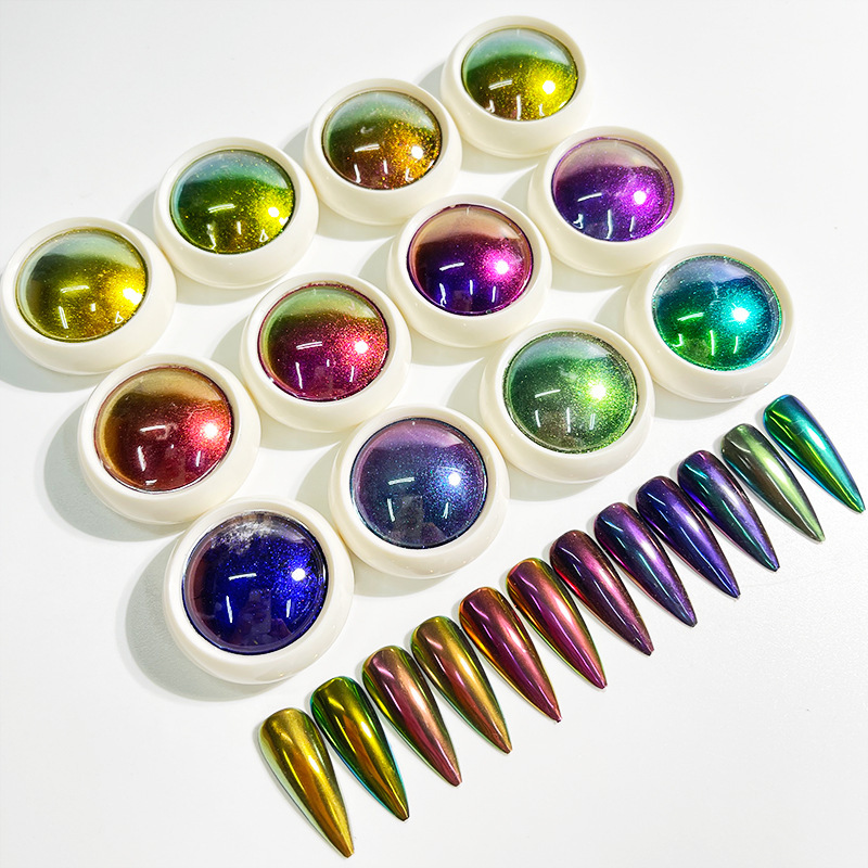 Cross-Border Manicure Metal Polarized Starry Sky Manicure Colorful Metal Chameleon Powder Blue and Purple Chameleon Cross-Border Manicure Metal Polarized Starry Sky Manicure Colorful Metal Chameleon Powder Blue and Purple Chameleon