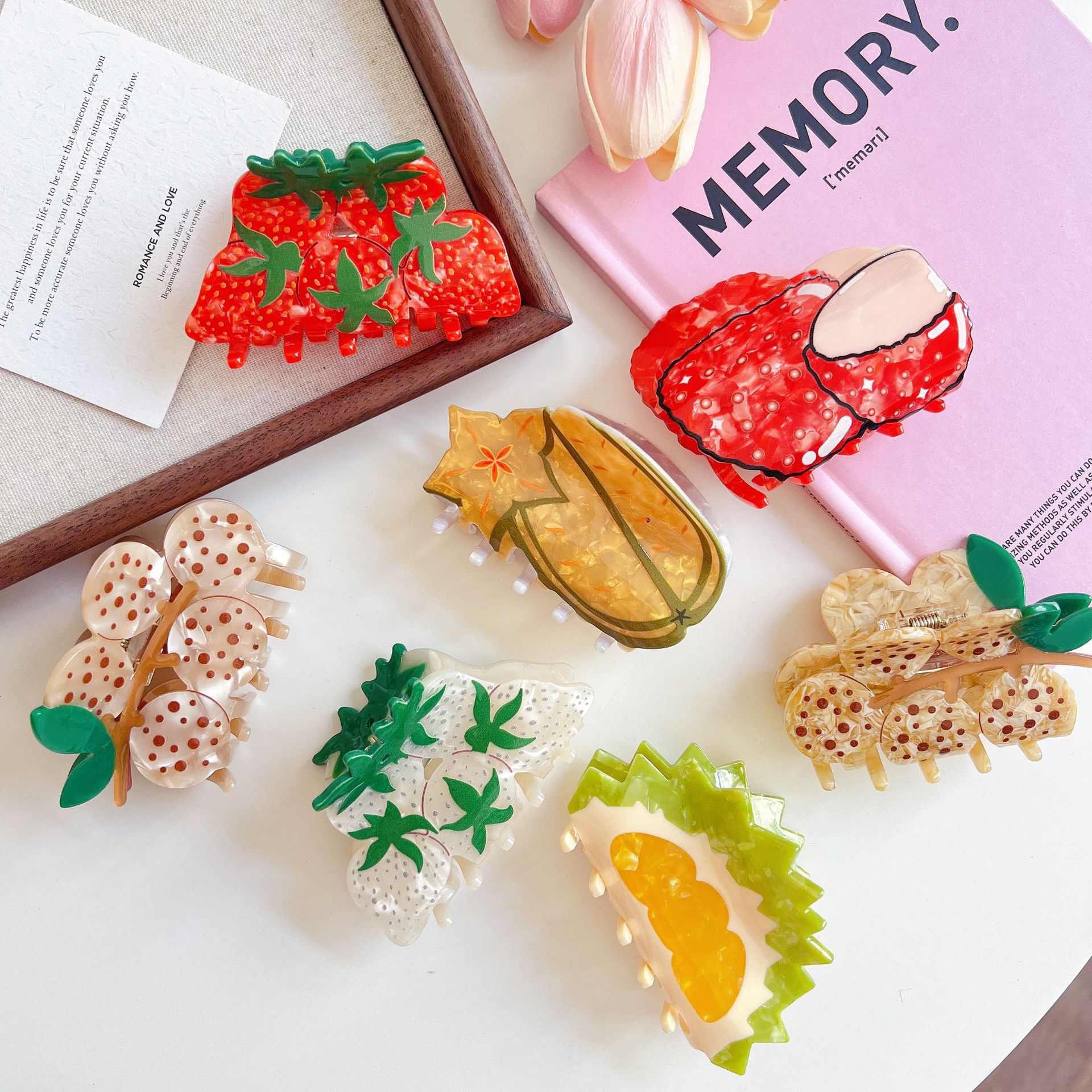 Women's Gender Cute Style Cute Women's Fruit Strawberry Acetic Acid Sheets Hair Claws