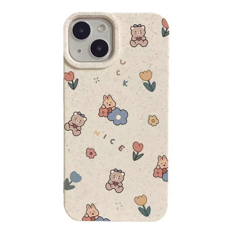 Flower Bear para Apple 15pro funda para teléfono móvil iPhone16 linda chica 13/14/12 Japón y Corea 11x
