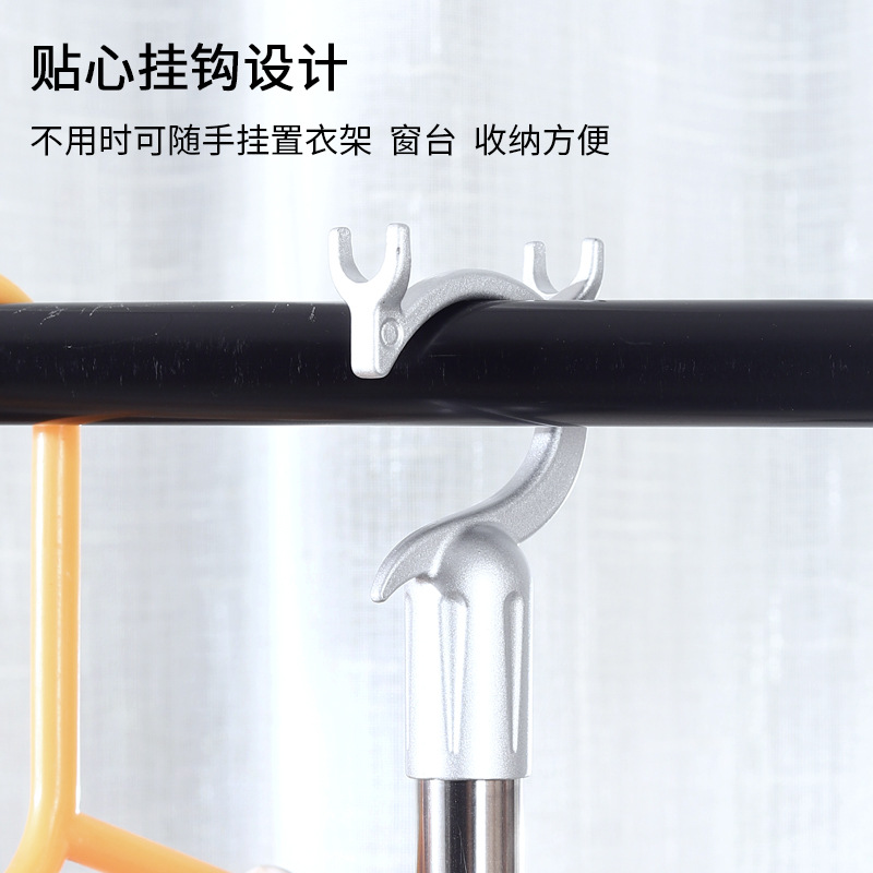 Horquilla de acero inoxidable retráctil, percha doméstica, poste de ropa, poste de ropa, palo de ropa fresca, soporte de ropa, cabezal de horquilla de aleación de aluminio