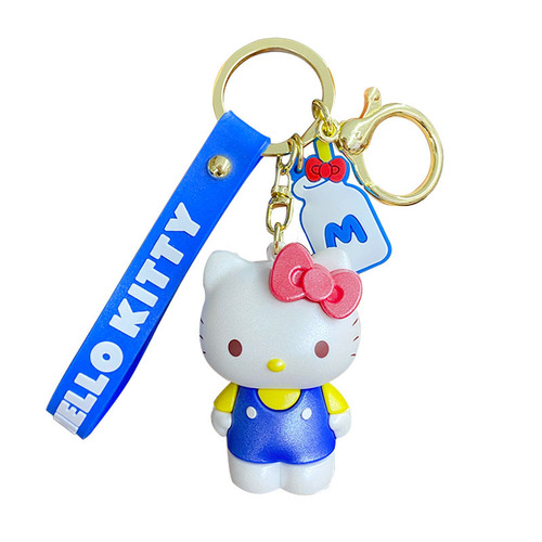 Genuine colorful Sanrio big-eared dog key chain for women, creative and exquisite Kuromi doll key chain, school bag pendant