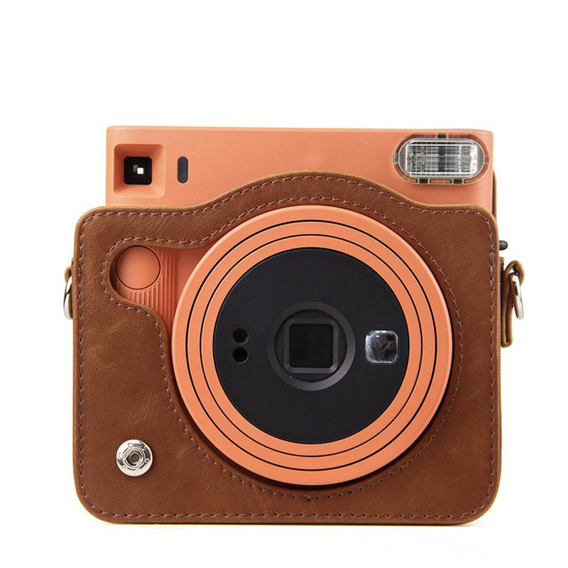 Suitable for Polaroid Sq1 Retro Brown Camera Bag Square Square Storage Case Pu Digital Protective Case Suitable for Polaroid Sq1 Retro Brown Camera Bag Square Square Storage Case Pu Digital Protective Case