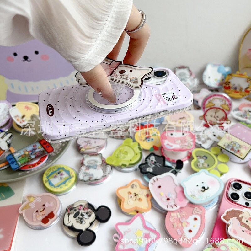 Ins Style Cute Bear Shaker Magnetic Mobile Phone Holder Cartoon Strong Adsorption Holder Telescopic Desktop Suction Ins Style Cute Bear Shaker Magnetic Mobile Phone Holder Cartoon Strong Adsorption Holder Telescopic Desktop Suction
