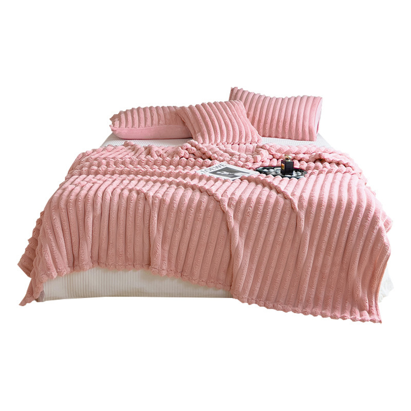 Mantras de peluche de conejo invierno engrosado mantas de siesta de oficina mantas de sofá mantas de almuerzo de lana de coral mantas 2025 nuevo