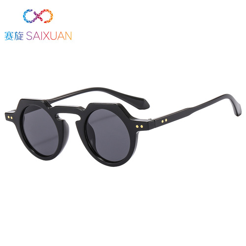  Autumn New Round Sunglasses for Men, Cross-border Retro Round Frame, Versatile Fashion Sunglasses for Women, Sunlasses